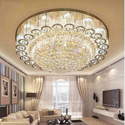 Sky Demons Crystal Ceiling Light K9 Crystal Chandelier LED Ceiling Light, Built-in Modern Chandelier Installation, Bar Living Room Dining Room Bedroom Lamp (Diameter 31.5 Inches)