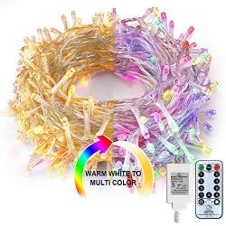 Fairy Lights Multicolor Outdoor String - Lights 80Ft 200 LED Christmas tree Lights,Room Lights Color Changing White Christmas Light,Fairy Lights with Remote&Timer for Easter Pastel,Party,Wedding