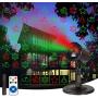 Christmas Laser Lights LedProjection Lightswith Remote Weatherproof Stage Lights with Red and Green XmasPatterns LandscapeSpotlight Decorative for Outdoor andIndoor Christmas NewYearHoliday