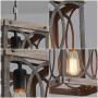 Wood and Metal Chandelier Square 1-Light Adjustable Height Ceiling Pendant Light Dining Room Lighting Fixtures Hanging，Living Room Light ,Kitchen Chandelier UL Listed