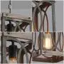 Wood and Metal Chandelier Square 1-Light Adjustable Height Ceiling Pendant Light Dining Room Lighting Fixtures Hanging，Living Room Light ,Kitchen Chandelier UL Listed