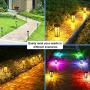Fudosa Outdoor Pathway Lights, Solar Powered LED Garden Lights 6 Pack Waterproof Hollow Landscape Lamps for Yard Lawn Patio Walkway