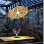 Zytyeu Chandelier Living Room Chandelier Fish Squid Bamboo Chandelier E27 Rattan Decorative lamp Shade Chandelier Dining Bedroom Living Room Adjustable Height Chandelier