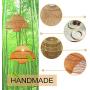 Bamboo Lantern Pendant Lamp, Retro Japanese Style E27 Chandelier Hanging Light Ceiling Lighting Fixture for Living Room Bedroom Restaurant Cafe Teahouse Bar Dining Room Club