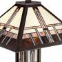 Mission Floor Lamp Art Deco with Nightlight Oiled Bronze Stained Glass Shade for Living Room Reading Bedroom - Robert Louis Tiffany