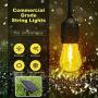 VAVOFO 48FT Outdoor String Lights Solar Powered, Waterproof LED Patio Lights, 15 Hanging Sockets, Backyard, Garden, Bistro, UL Listed