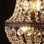 Wellmet 6 Lights French Empire Crystal Chandelier, 13 Inch Farmhouse Pendant Chandeliers Lighting, Adjustable Antique Bronze Ceiling Light Fixture for Dining Room Bedroom Foyer Living Room