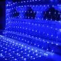 LED String Lights Net Mesh Lights 9.8ft x 6.6ft 200 Dimmable with Controller Tree-wrap with 8 Modes for Wedding Christmas Outdoor Garden (Blue)