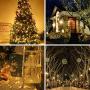 holahome Led Christmas String Lights Outdoor Indoor - 115Ft 300 LED UL Certified 8 Modes End to End Plug - Warm White Fairy Lights for Xmas Tree, Wedding, Patio, Garden, Holiday Decoration