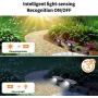 GUMGLEX Solar Landscape Lights Outdoor - 10 LED Spot Wall Lights 2-in-1 IP67 Waterproof - Intelligent ON/Off Sensors - Transparent Top Cover - 6500K - Cold White - 4 Pack