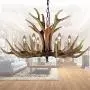 EFFORTINC Antlers Vintage Style Resin 6 Light Chandeliers, American Rural Countryside Antler Chandeliers,Living Room,Bar,Cafe, Dining Room Deer Horn Chandeliers