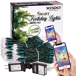 XODO DL2 Indoor/Outdoor WiFi RGB String Lights 70ft 200LED, Smart Controlled by App, Infinite Color String Lights for Christmas Tree Or Around House, Works with Alexa, Google Home, Siri (70ft)