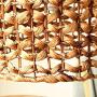 Geometric Rattan Chandelier Light, Retro Solid Wood Decorative Farmhouse Dining Room Light,Simple Modern Country Kitchen Living Room Bedroom Small Island Lights, Flush Mount Ceiling Light, with Wire