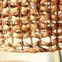 Geometric Rattan Chandelier Light, Retro Solid Wood Decorative Farmhouse Dining Room Light,Simple Modern Country Kitchen Living Room Bedroom Small Island Lights, Flush Mount Ceiling Light, with Wire
