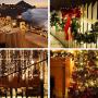 SANJICHA Solar String Lights Outdoor, 2-Pack Each 72FT 200 LED Super Bright Solar Christmas Lights, Waterproof Copper Wire 8 Modes Fairy Lights for Christmas Party Holiday (Warm White)