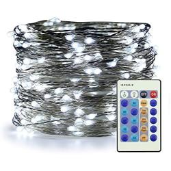 ER CHEN Cool White Fairy Lights Plug in, 66ft 200 LED Starry String Lights Dimmable with Remote Control, Waterproof Copper Wire Decorative Lights for Bedroom, Patio, Garden, Yard, Party