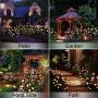 Solar Garden Lights Outdoor - 2 Pack Warm White Cherry Blossoms Flower Lights for Yard,Lawn,Pathway,Backyard,Christmas,Party