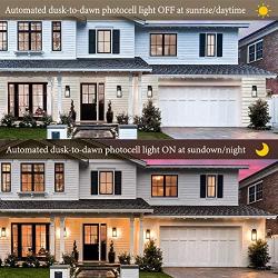 CINOTON Outdoor Wall Sconce Dusk to Dawn Photocell, IP65 Waterproof Outdoor Light Fixtures Wall Mount, Porch Light Fixtures with Clear Glass Shade, E26 Socket Exterior Wall Lamp for Garage, Doorway