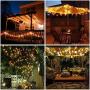 Metaku Globe String Lights Fairy Lights Battery Operated 33ft 80LED String Lights with Remote Waterproof Indoor Outdoor Hanging Lights Decorative Christmas Lights for Home Party Patio Garden Wedding