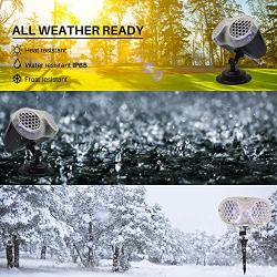 Snowflake Projector Lights, Christmas Rotating LED Snowfall Projection Lamp with Remote Control, Outdoor Waterproof Sparkling Landscape Decorative Lighting for Xmas Party Outdoor (Grey)