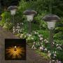 Solpex 4 Pcs Solar Powered LED Path Lights, High Lumen Automatic Led for Patio, Yard, Lawn and Garden(Bronze Finished, Warm White)