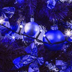 Quntis Christmas String Lights - Outdoor Indoor 132FT 300 LEDs Fairy String Lights Battery Operated Decoration Twinkle Lights with Timer for Home Garden Tree Wedding Party Valentines Day, Blue White