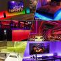 LED Strip Lights, 32.8ft 5050 RGB Color Changing LED Lights Strip with 44-Key IR Remote Controller, Strong 3M Adhesive and 12V Safety Power Supply, Ideal for Home Bedroom and Holiday Decoration