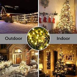 Quntis Christmas String Lights - Outdoor Indoor 132FT 300 LEDs Fairy String Lights Battery Operated Decoration Twinkle Lights with Timer for Home Garden Tree Wedding Party Valentines Day, Warm White