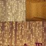 Twinkle Star 600 LED Window Curtain String Light for Wedding Party Home Garden Bedroom Outdoor Indoor Wall Christmas Decorations, Warm White