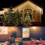 Fairy Curtain Lights Garden Icicle Lights, Battery Powered 102 Led Outdoor String Light with Remote & Timer, Dark Green Cable 8 Modes for Indoor Bedroom Christmas Party Wedding Decoration (Warm White)