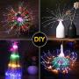 DenicMic Firework Lights Starburst Lights 200 LED Battery Operated Fairy Lights with Remote, 8 Modes Copper Wire Lights, Decorative Hanging Lights for Patio Party Indoor Christmas Decoration (2 Pack)