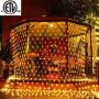 LED Net Lights Christmas Day Decrotion, 200 LED 9.8ft x 6.6ft Fairy String Decorative Mesh Light Warm White for a Wedding Cocktail Party Birthday BBQ Bistro Cafe by YIZHOUER