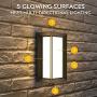 Sytmhoe Outdoor Wall-Porch-Light, Modern Wall Sconce,20W-Led Matte Black Exterior Wall Fixtures,Mounted Wall Patio Lamps,3-Color-Changeable for Garage Walkway Backyard Garden