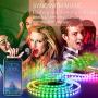 Smart RGB LED Strip Lights-32.8ft, Sensitive Built-in Mic,SMD 5050 Color Changing LEDs-App Control,Music Sync-40 Keys IR Remote Controller,DC 12V5A Power Supply.DIY TV,Bedroom, Party