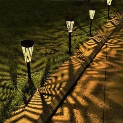 LeiDrail Solar Pathway Lights Outdoor Garden Path Light Spider Web Decorative Warm White LED Bronze Metal Stake Landscape Lighting Waterproof for Yard Patio Walkway Lawn - 4 Pack