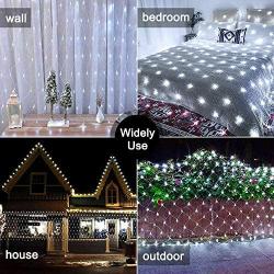 Ollny Led Net Lights 200 LED 9.8ft x 6.6ft mesh Lights with Remote Timer Christmas net Lights connectable Tree wrap Fairy Light net Plug in Hanging Lights for Wedding Background Bushes Outdoor Indoor