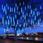 Meteor Shower Christmas Icicle Lights Outdoor, 11.8 Inches 8 Tubes 192 Led Snowfall Lights Connectable, Waterproof Hanging Falling Rain Lights for Tree Bushes Holiday Party Christmas Decorations, Blue Meteor Shower Christmas Icicle Lights Outdoor, 11.8 Inches 8 Tubes 192 Led Snowfall Lights Connectable, Waterproof Hanging Falling Rain Lights for Tree Bushes Holiday Party Christmas Decorations, Blue