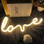 iceagle Love Neon Signs for Wall Decor,USB or Battery Decor Light,Neon Light for Bedroom,LED Neon Decorative Lights for Christmas,Party,Girls Living Room(Warm White)