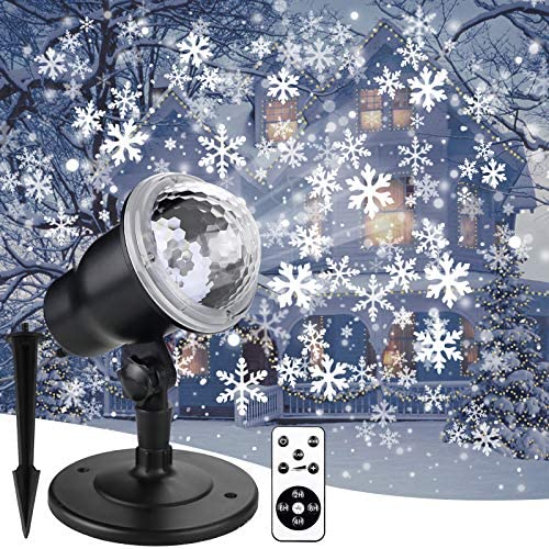 Christmas Snowflake Projector Lights Led Snowfall Show Outdoor Weatherproof Landscape Decorative Lighting for Xmas Holiday Party Wedding Garden Patio