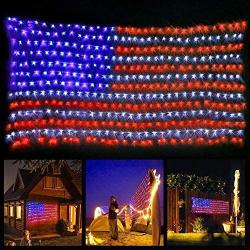 Twinkle Star 390 LED American Flag String Lights (Super Larger & Safer), Outdoor Lighted USA Flag Waterproof Hanging Ornaments for Independence Day, July 4th, National Day, Memorial Day