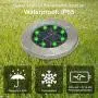N-HEART 4 Pack Solar Ground Lights 8 LED In-Ground Outdoor Disk Lights,Auto Smart Sensor On/Off Waterproof,Energy Saving Lighting,for Landscape Pathway,Patio,Garden,Yard,Walkway,Lawn,Colorful