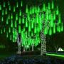 MUEQU Solar Light Outdoor, Waterproof Christmas String Lights Solar LED Meteor Shower Rain Lights Falling Raindrop Light 8Tubes 288LED Fairy Lights for Xmas Tree Garden Party Decor (Green)