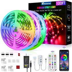 ehomful 100 Feet Led Strip Lights , 900 Lights Ultra Long App Control RGB Led Light Strip with Remote ,Led Lights for Bedroom,Music Color Changing for Room,Home and Kitchen Decoration