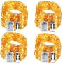 Chinety Fairy Lights Battery Operated 16ft 50 LED 4 Pack Christmas String Lights, Waterproof 8 Modes Copper Wire Lights with Remote Timer Twinkle Starry String Lights for Bedroom Christmas Party Decor