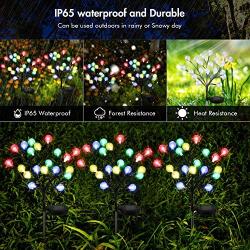 Solar Garden Decorative Lights Outdoor - Newest Solar Landscape Tree Lights, ZWJBSGY Waterproof Multi-Color Solar Christmas Decorative Path Lights, for Garden, Patio, Backyard(2 Pack)