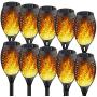 Staaricc 10Pack-12LED Solar Lights Outdoor, Solar Tiki Torches with Flickering Flame for Halloween&Christmas, Waterproof Festive Decoration&Romantic Landscape Lights for Garden Pathway-Auto On/Off