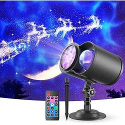 VANKYO Christmas Projector Lights Outdoor, 2-in-1 Ocean Wave LED Waterproof Projection Lights with Remote for Xmas Theme Holiday Party Decorations