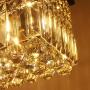 Wellmet Farmhouse Retangle Crystal Chandelier, 5-Light Modern Contemporary Linear Crystal Pendant Light, Hanging Dining Room Chandelier Ceiling Light Fixture for Living Room, Kitchen Island, L30”X W9”