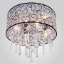 DINGGU Luxury Drum 4 Lights Flush Mounted Crystal Ceiling Lamp, Modern Chandelier Pendant Light Fixtures for Bedroom