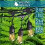 Banord 2 Pack 48FT LED Outdoor String Lights, Commercial Grade Porch Lights Heavy Duty Hanging Lights with 2W S14 Dimmable Shatterproof Bulbs for Backyard Patio Party